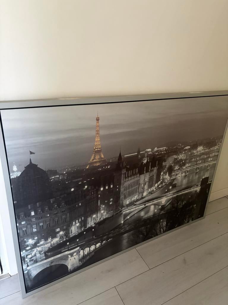 Poster met lijst - Parijs, 50 tot 75 cm, Ophalen of Verzenden, Zo goed als nieuw, 75 tot 100 cm