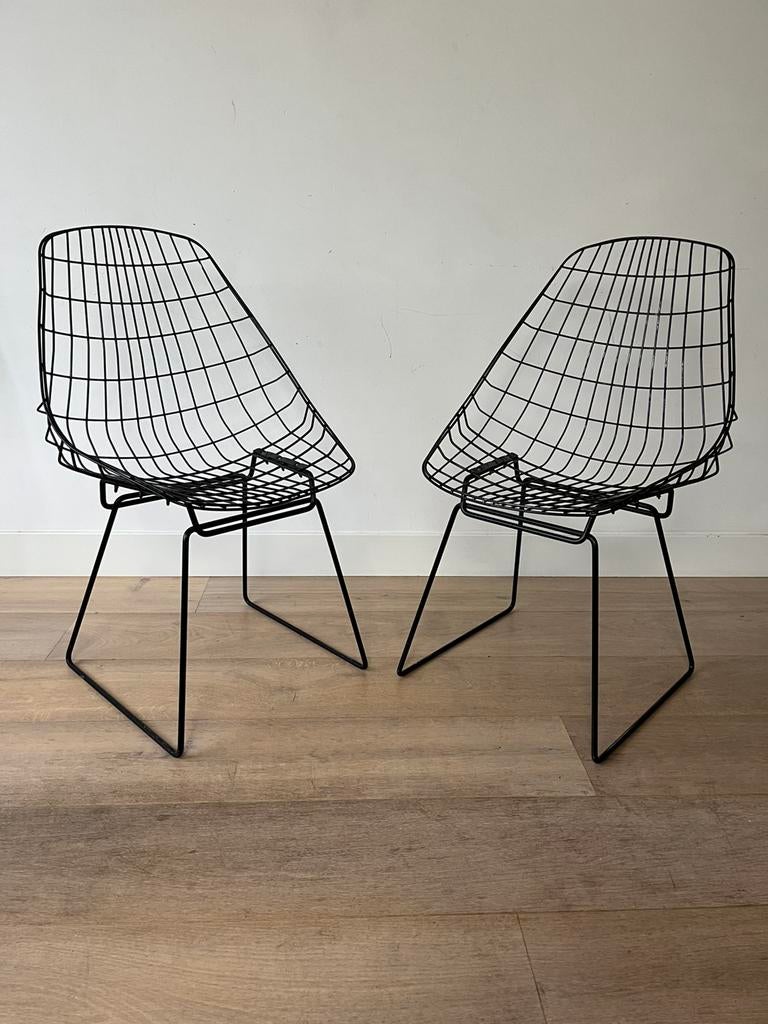 Pastoe SM05 wire chair(s), Ophalen, Gebruikt, Zwart, Twee