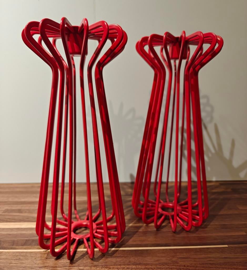 Vintage 90s IKEA Trådig - set van 2 kandelaars, Huis en Inrichting, Woonaccessoires | Kandelaars en Kaarsen, Zo goed als nieuw