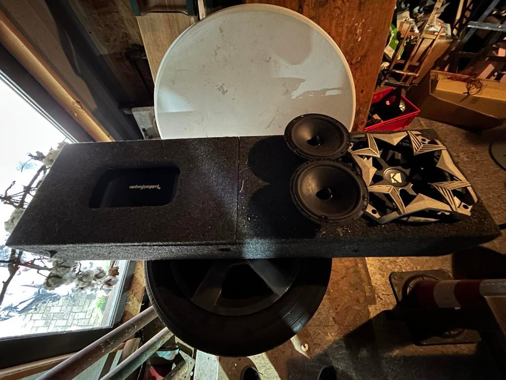 Auto speakerset: Kicker subwoofer, Rockford Fosgate, MB Quar, Auto diversen, Ophalen, Gebruikt
