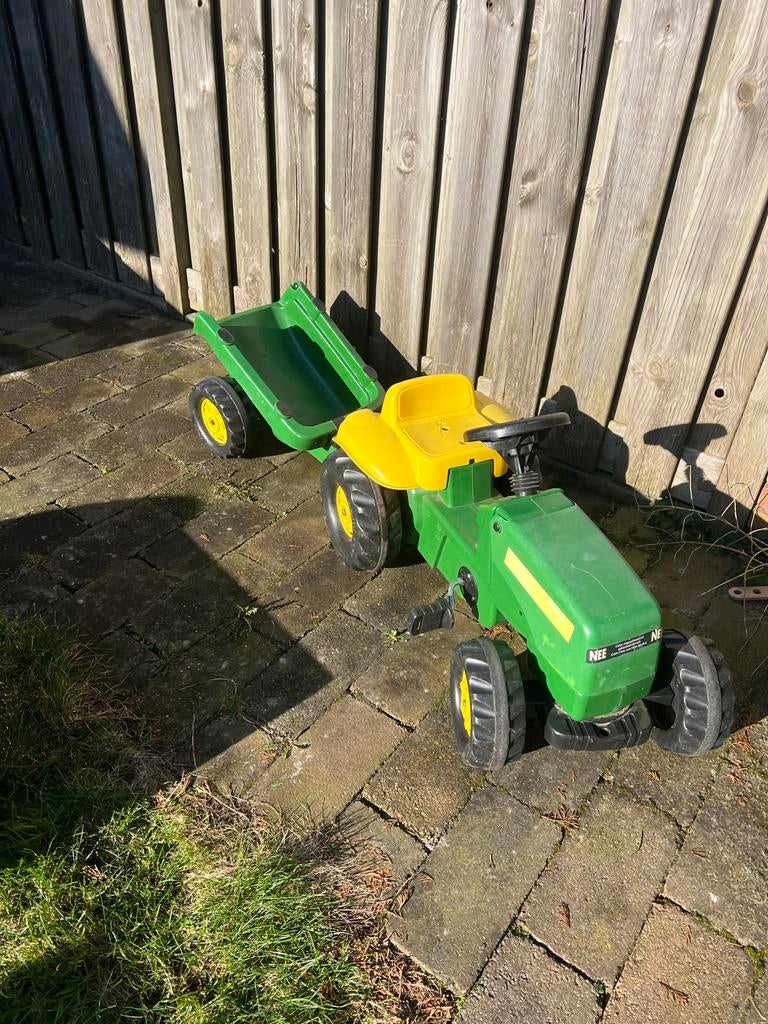 Trekker met kar, Kinderen en Baby's, Speelgoed | Buiten | Voertuigen en Loopfietsen, Ophalen of Verzenden, Gebruikt, Trapvoertuig