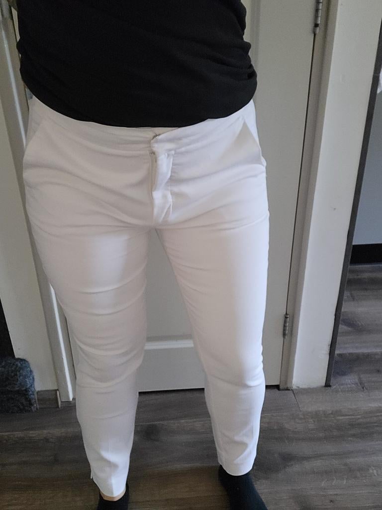 Zara pantalon broek wit enkel lengte mid waist  m 38, Maat 38/40 (M), Ophalen of Verzenden, Zo goed als nieuw, Lang
