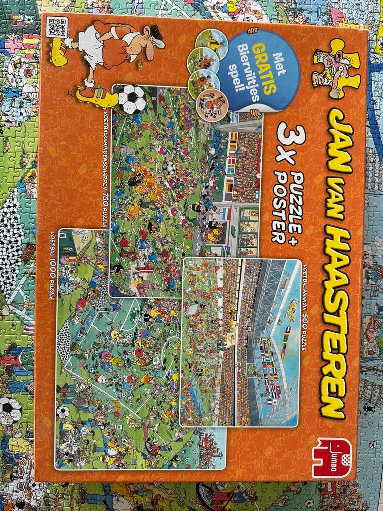 Jan van Haasteren puzzel, Voetbal 3 in 1, Ophalen, 500 t/m 1500 stukjes, Zo goed als nieuw