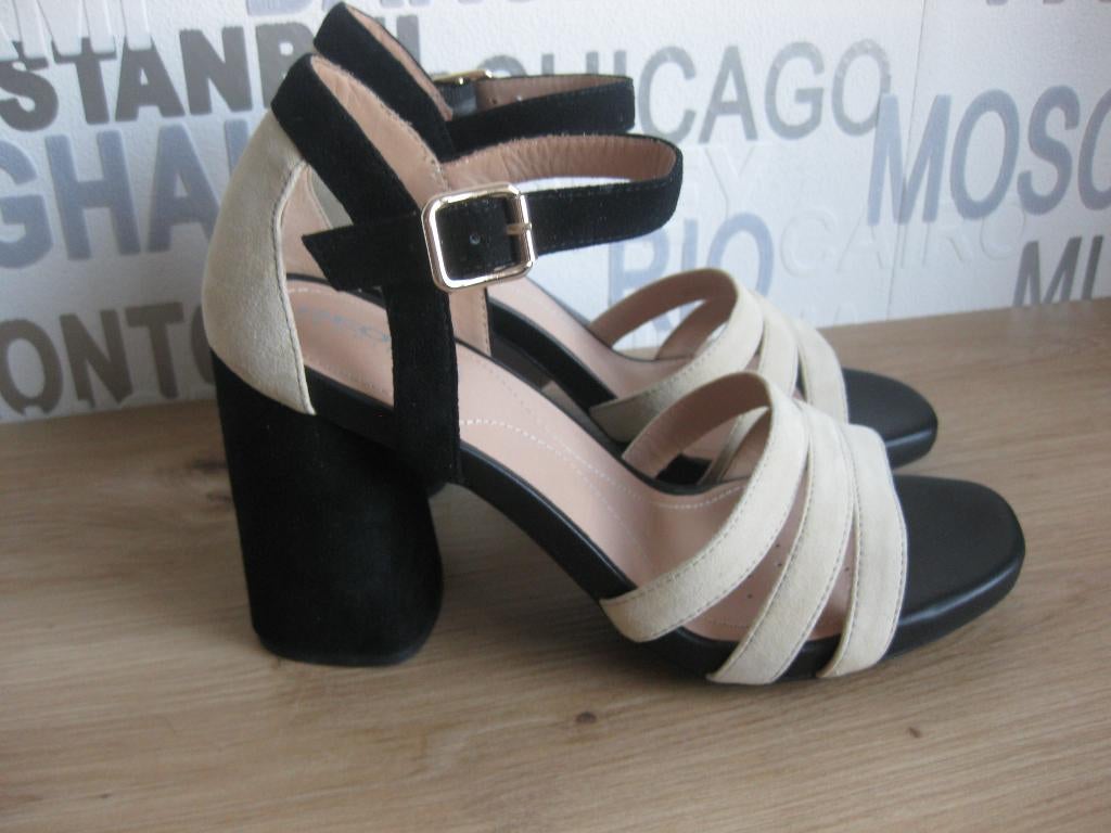 Nieuwe leren zomersandalen van Geox, maat 39,5, Geox, Verzenden, Zwart, Nieuw