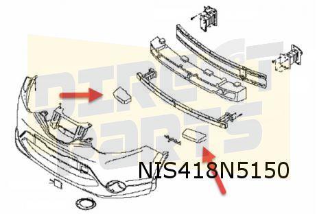 Nissan Qashqai (1/14-6/17) (J11E) demping L+R voorbumpervers, -, -, Nieuw, Bumper