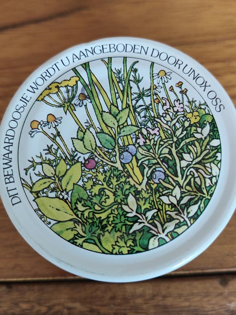 Vintage Bewaardoosje Unox leverpastei Oss nostalgie camping, Ophalen of Verzenden