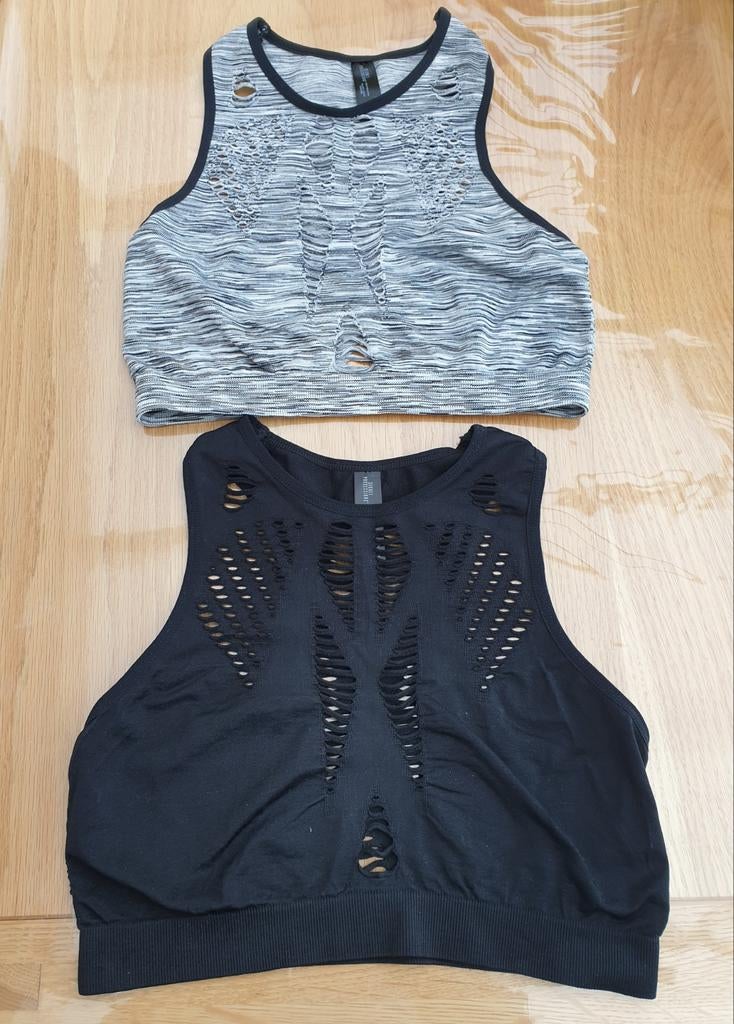 NIEUW 2 X Sporttop Secret Possessions mt M grijs en zwart, Ophalen, Nieuw, Grijs, Korte mouw