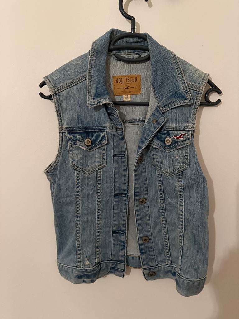 Hollister spijker gilet maat XS, Kleding | Dames, Ophalen of Verzenden, Gedragen, Maat 34 (XS) of kleiner, Blauw