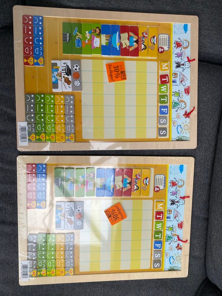 2x Houten planbord met magneetjes, Kinderen en Baby's, Speelgoed | Educatief en Creatief, Ophalen of Verzenden, Nieuw
