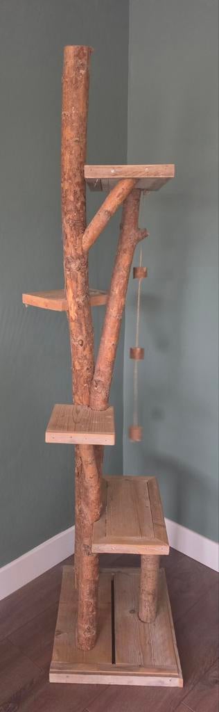 Unieke  Krabpaal / Klimboom van echt hout, Ophalen of Verzenden, Zo goed als nieuw, Krabpaal