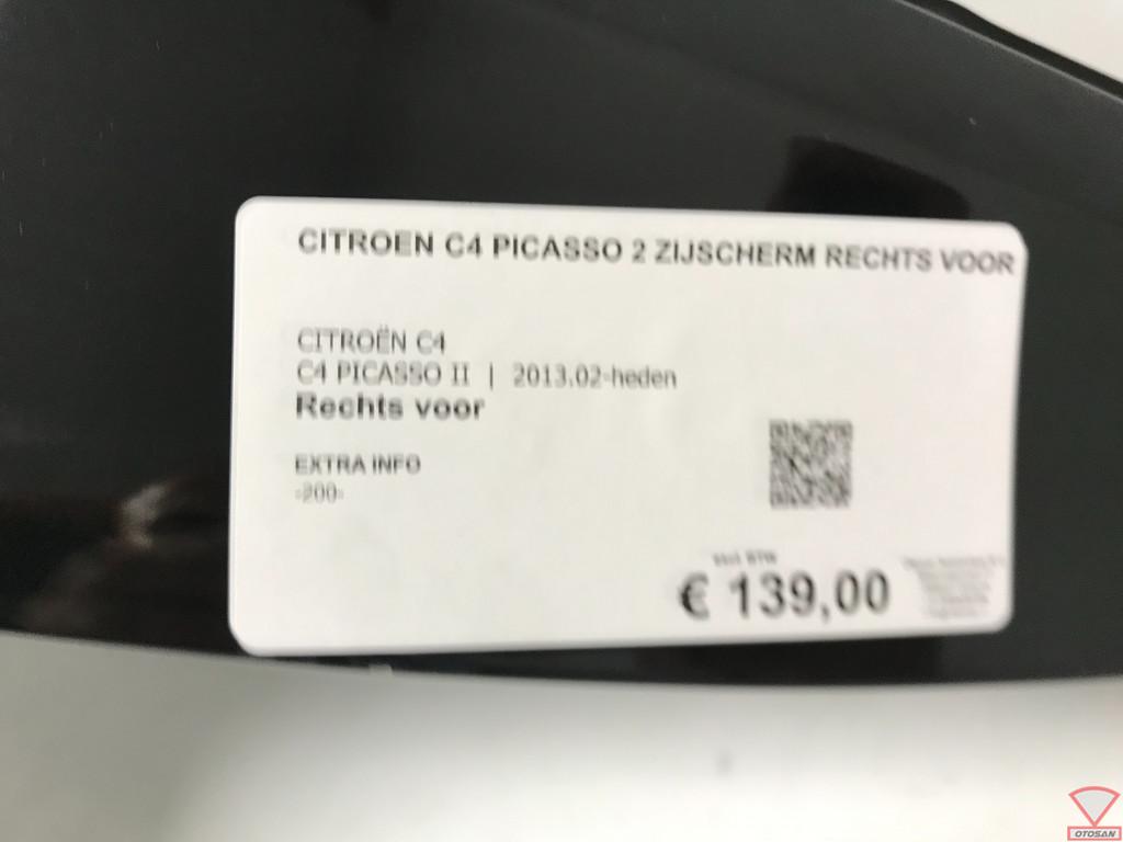 Citroen C4 Grand Picasso 2 13-20 Zijscherm Spatbord Rechts V, Auto-onderdelen, Gebruikt, Citroën, Stellantis N.V., Ophalen of Verzenden
