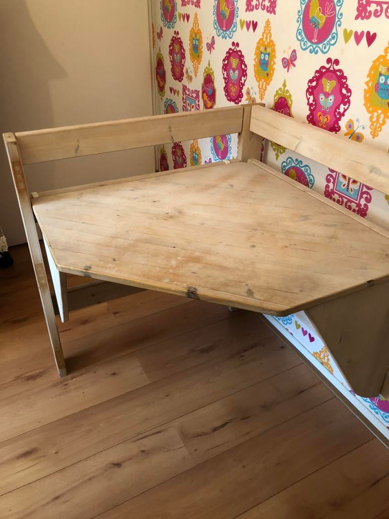 Houten lifetime bureau, Kinderen en Baby's, Kinderkamer | Bedden, Ophalen, Gebruikt, 180 cm of meer, 85 tot 100 cm