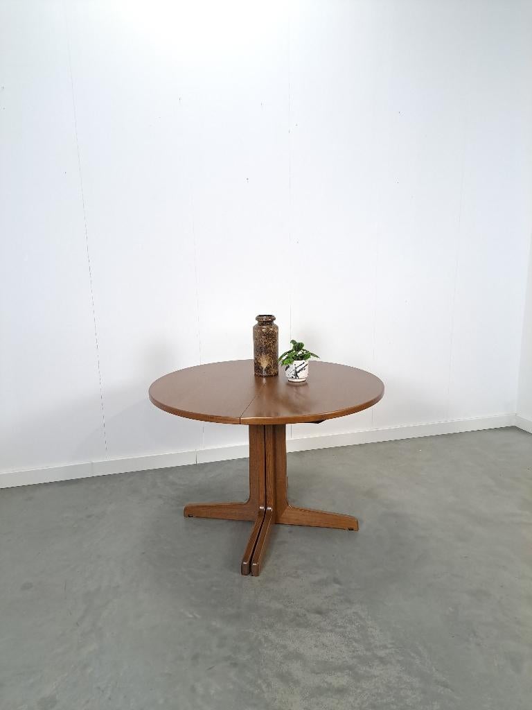 Ronde uitschuifbare eettafel Thonet, ovale vintage tafel, Gebruikt, 100 tot 150 cm, Rond, Ophalen of Verzenden