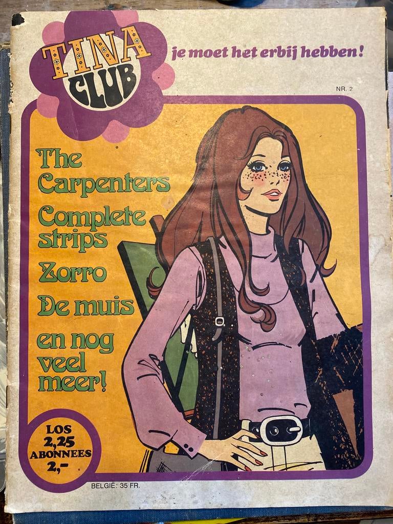 Tina Club nr. 2 - Februari 1974 - Vintage meidenblad, Boeken, Ophalen of Verzenden, Gelezen, Damesbladen