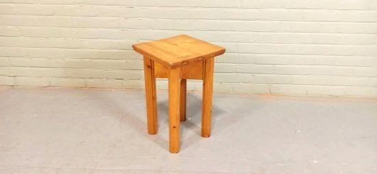 Vintage grenen kruk bijzettafel plantentafel, Huis en Inrichting, Ophalen, Tweedehands, Tweedehands, Tweedehands