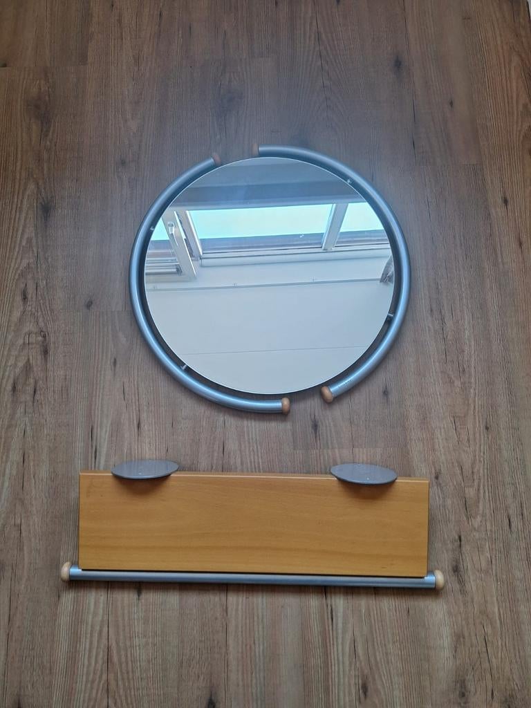 Spiegel met sleutelplankje, Huis en Inrichting, Woonaccessoires | Spiegels, Ophalen, Rechthoekig, Minder dan 50 cm, Minder dan 100 cm