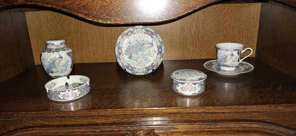 Vaga International 6-delig set met pauw, Antiek en Kunst, Ophalen