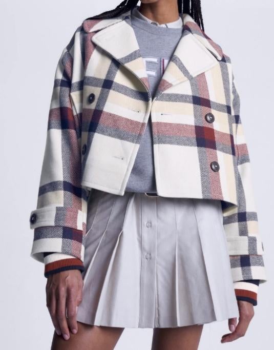 CHECK PEACOAT - Lichte jas maat 46, Overige kleuren, Maat 46/48 (XL) of groter, Nieuw, Ophalen of Verzenden