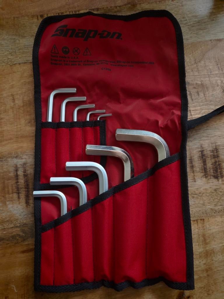 Snap-on etui met 10-delige Wera inbussleutelset, Ophalen of Verzenden, Zo goed als nieuw