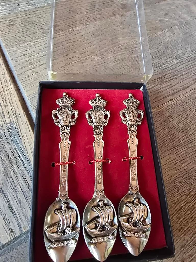 3 theelepeltjes uit Portugal, Antiek en Kunst, Antiek | Bestek, Ophalen of Verzenden