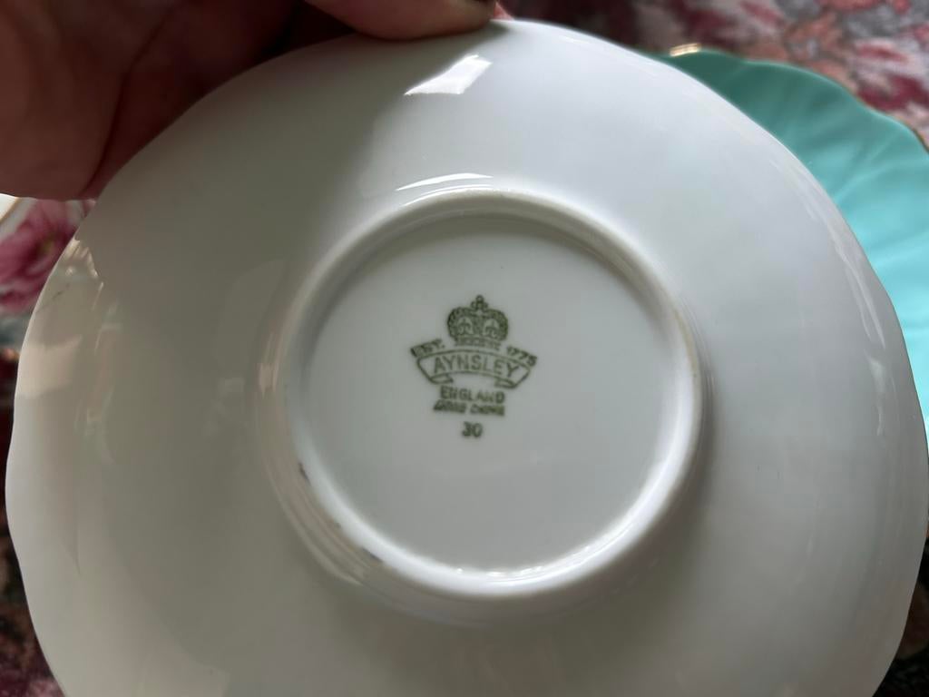 Aynsley schoteltjes en kopje, gemerkt, Ophalen