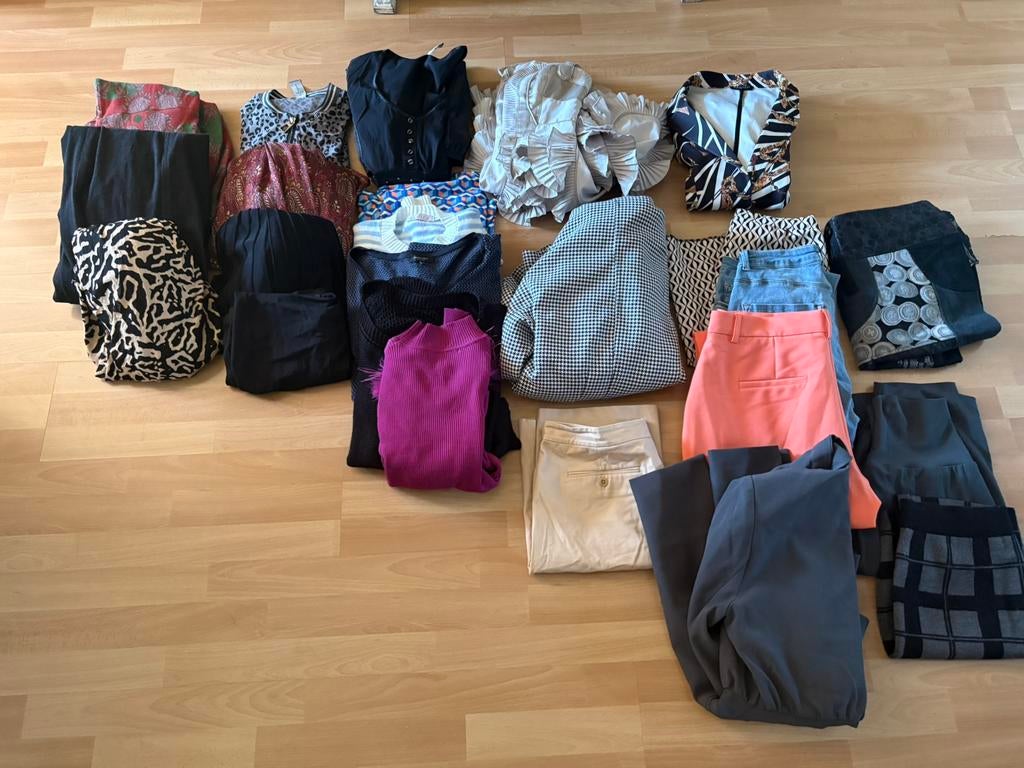 25 delig dames merkkleding pakket mt M ZGAN, Ophalen of Verzenden, Zo goed als nieuw, Maat 38/40 (M)