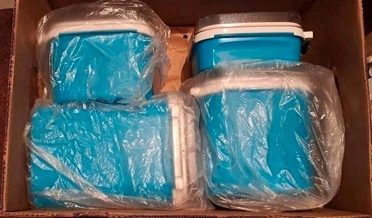 Tupperware vensterdoos set, Ophalen of Verzenden, Nieuw, Blauw