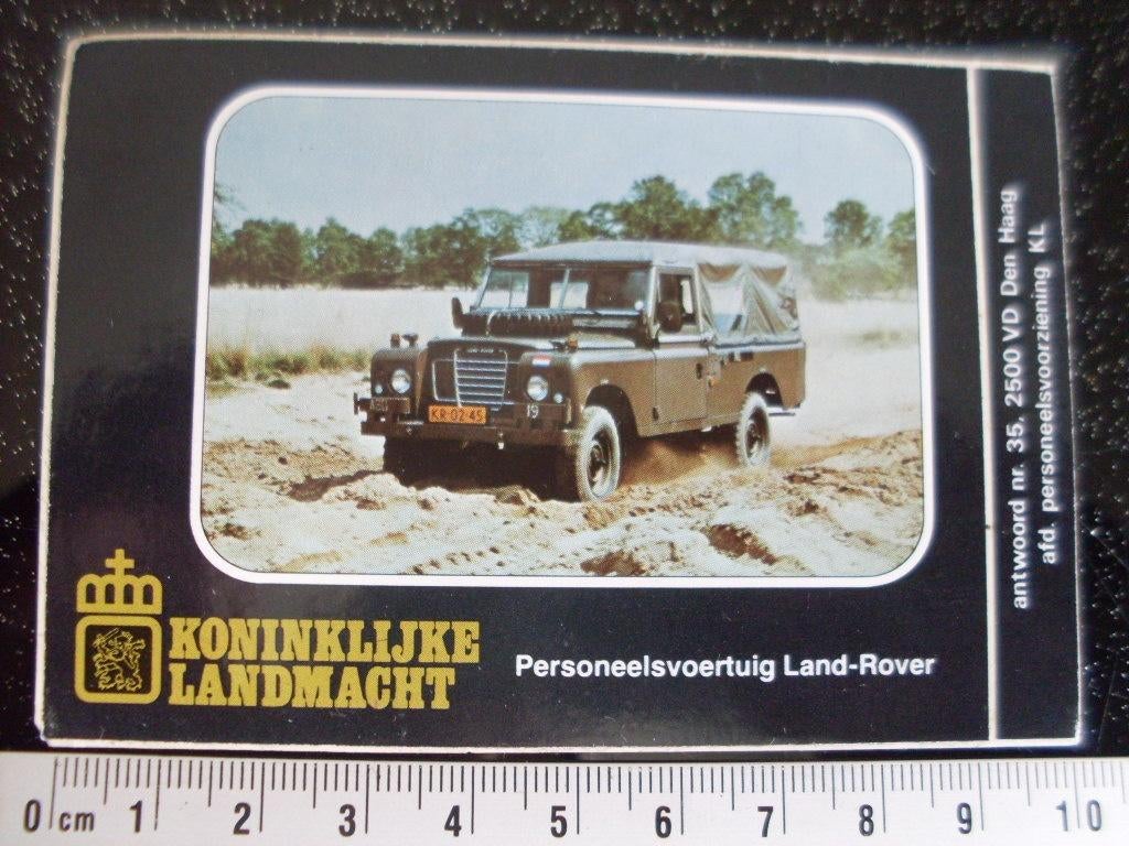 sticker KL personeelsvoertuig land-rover leger, Verzenden, Zo goed als nieuw, Bedrijf of Vereniging