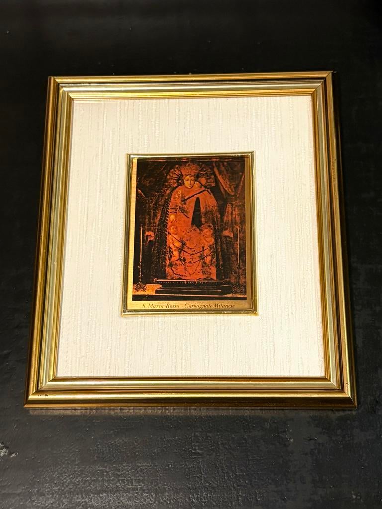 Religieus vintage Italiaans schilderijtje Madonna, Antiek en Kunst, Ophalen of Verzenden
