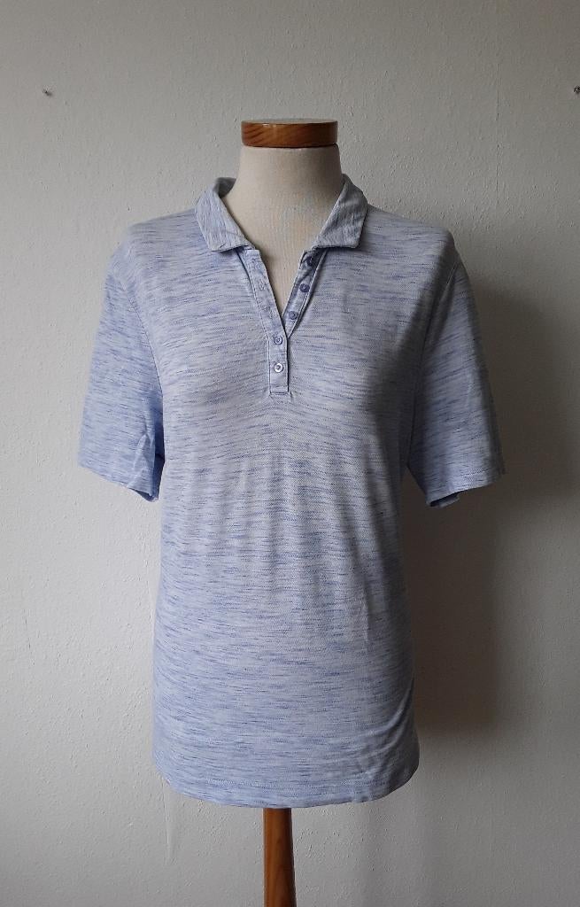 Lichtblauw/wit polo van Gerry Weber mt 44, Kleding | Dames, Blauw, Maat 42/44 (L), Ophalen of Verzenden, Zo goed als nieuw