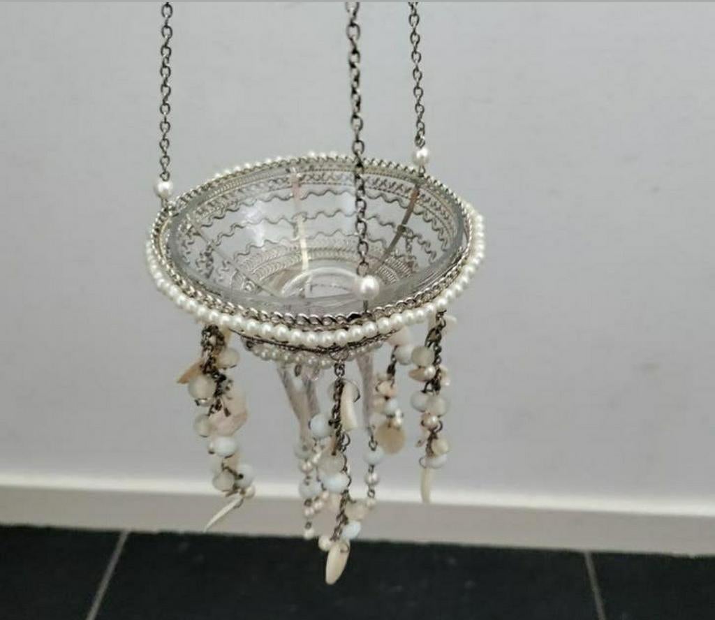 Hanger,Glas,Schaaltje,Schelpen,kralen,Waxinelichtjes,kaarsje, Ophalen of Verzenden, Nieuw