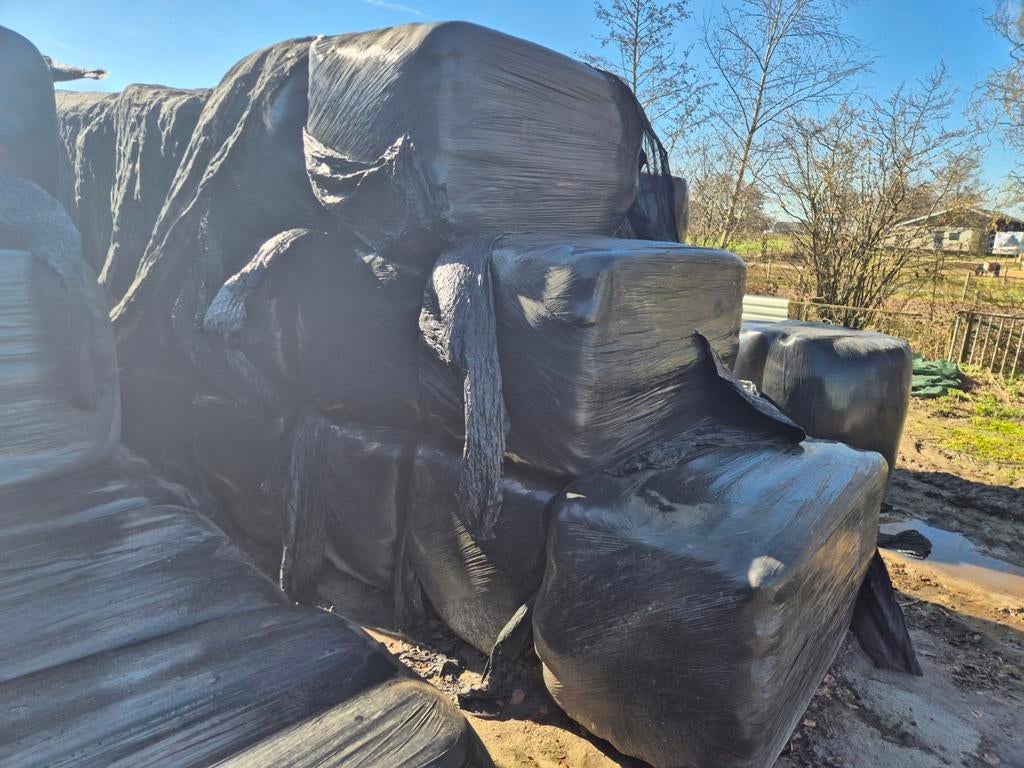 Vierkante balen 2e snee en 4 ronde kuilpakken 3e snee, Ophalen of Verzenden, Vee