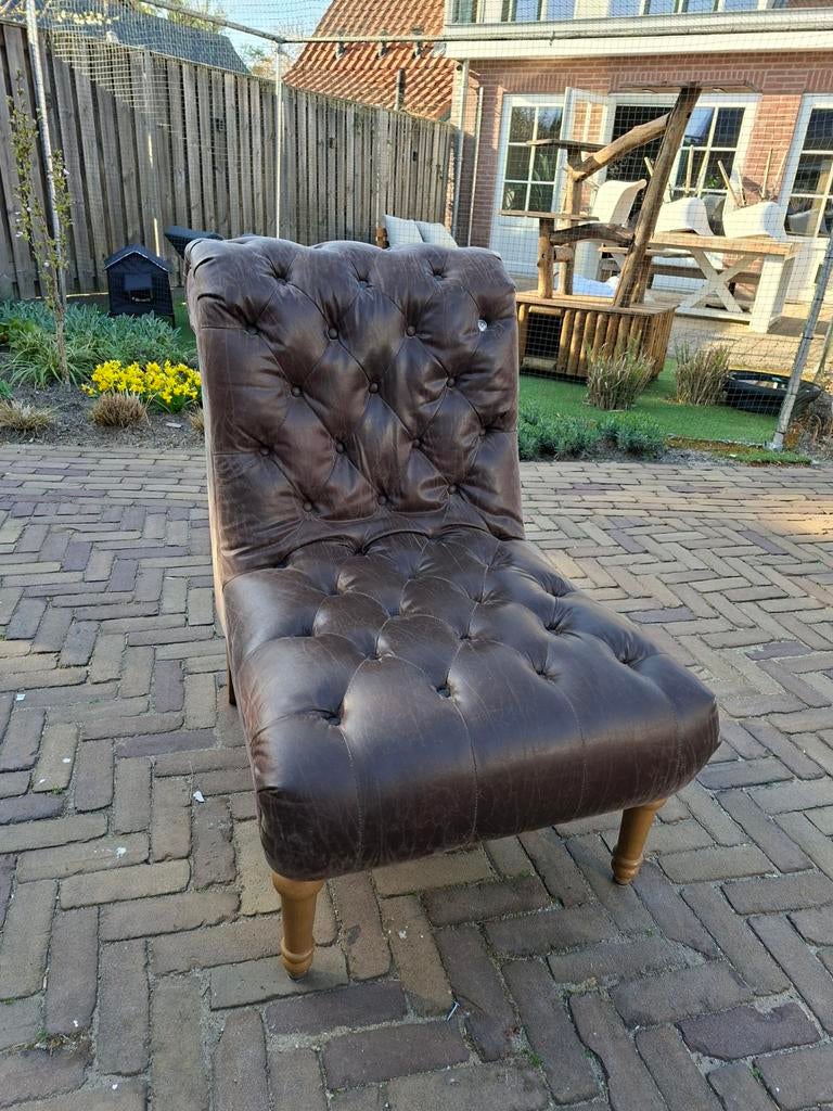 Riviera Maison fauteuil stoel bruin, Huis en Inrichting, Ophalen, Overige materialen, Gebruikt, 75 tot 100 cm