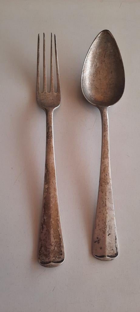 Antiek zilver bestek., Ophalen of Verzenden, Zilver