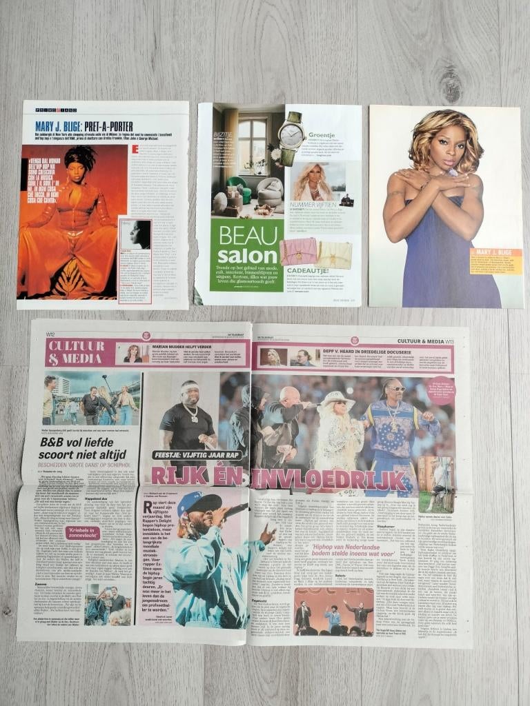 Mary J Blidge verzameling kranten en tijdschrift artikelen, Verzamelen, Verzenden, Zo goed als nieuw, Boek, Tijdschrift of Artikel