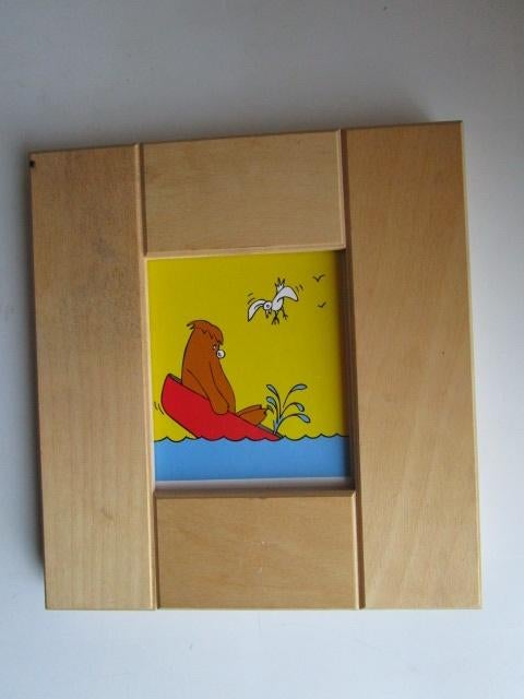 Dikke houten wissellijst voor kinderboek. Kinderboeklijst., Ophalen, Zo goed als nieuw, Wanddecoratie
