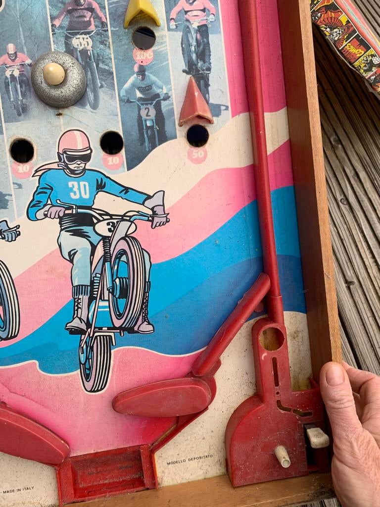 Antiek flipper spel cross, Gebruikt, Mechanisch, Flipperkast, Ophalen