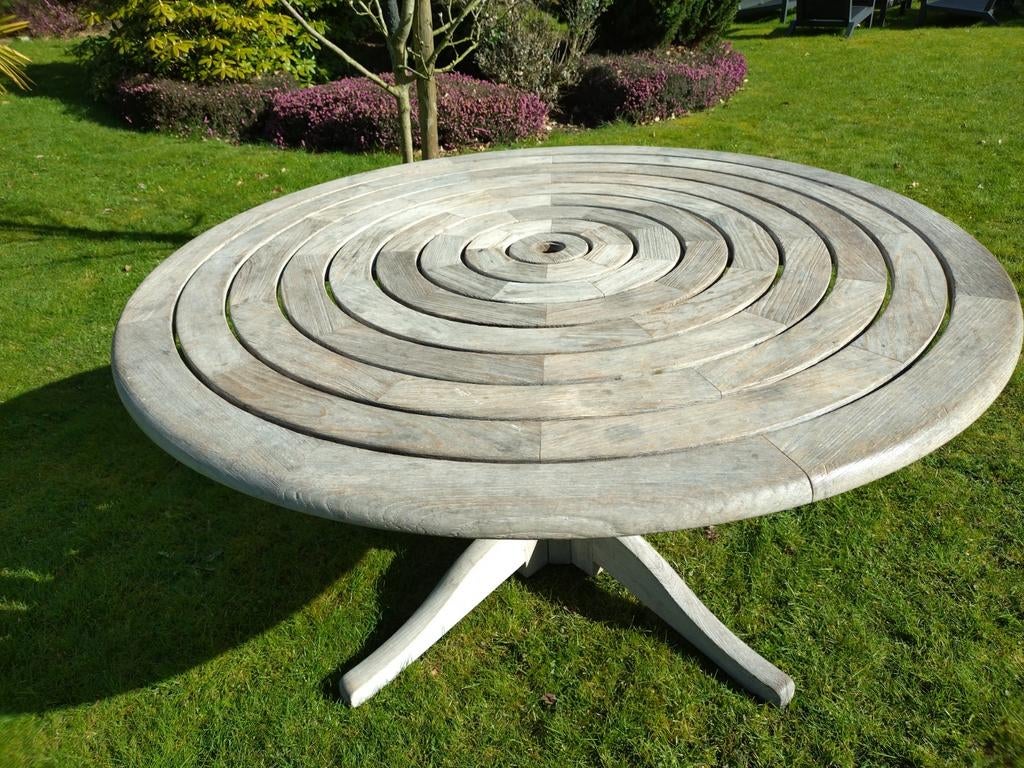 Grote ronde Teak tafel . 150 doorsnede., Ophalen, Rond, Teakhout