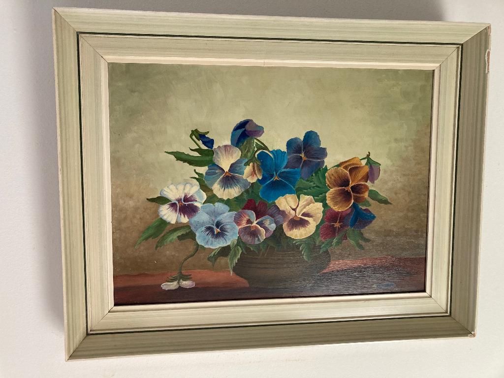 Piet in ‘t Hout olieverfschilderij Viooltjes, Antiek en Kunst, Ophalen