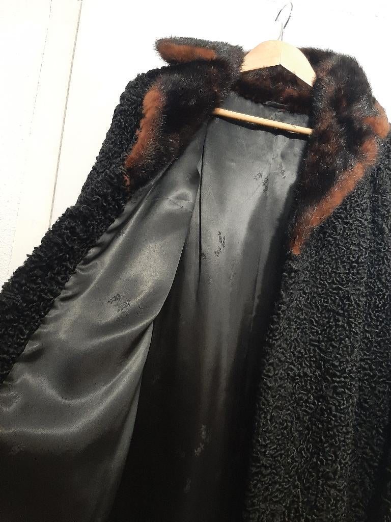 Persianer bontjas, lang, hoge kwaliteit., Maat 38/40 (M), Zwart, Ophalen of Verzenden, Onbekend