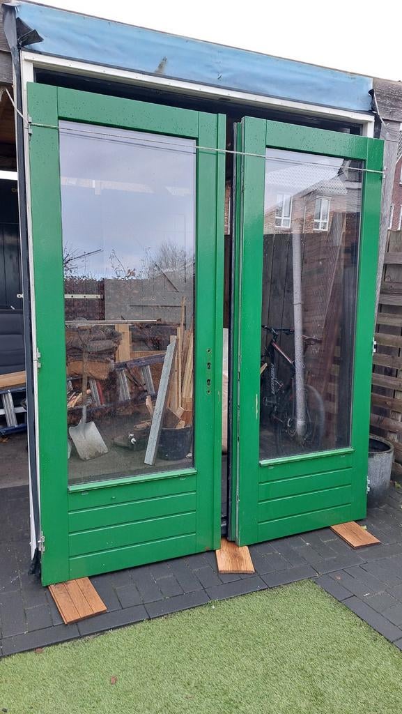 Dubbele openslaande deuren tuindeuren met kozijn, Ophalen