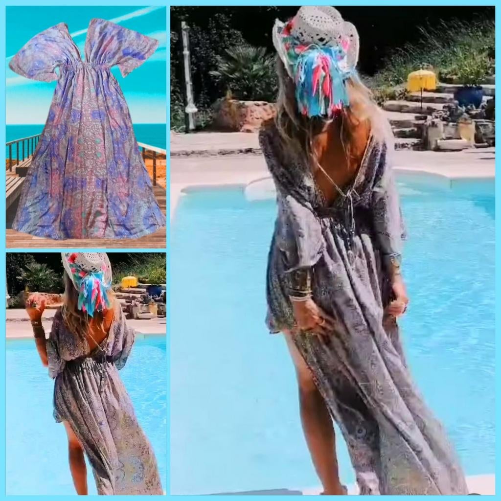 Partij exclusieve zijden Ibiza jurken, Kleding | Dames, Jurken, Ophalen of Verzenden, Zo goed als nieuw, Maat 38/40 (M), Onder de knie