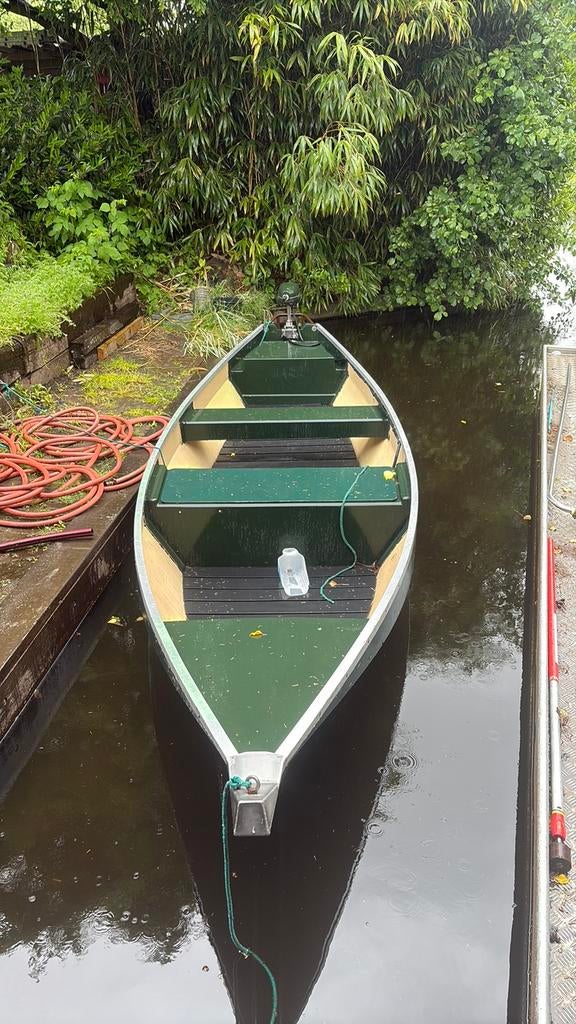 Whisper polyester punter 6 persoons elektrisch Arka motor!, Watersport en Boten, Vis- en Consoleboten, Ophalen, Tot 10 pk, 3 tot 6 meter