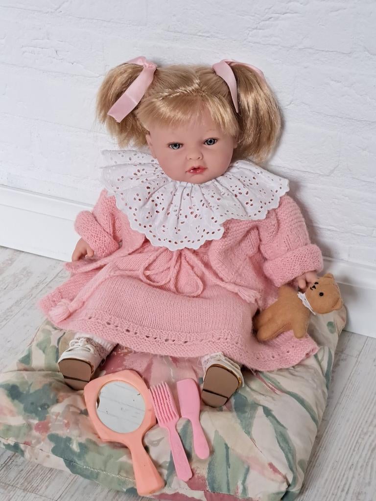 C. Lopez reborn pop meisje 38 cm, Verzamelen, Poppen, Gebruikt, Pop, Ophalen of Verzenden