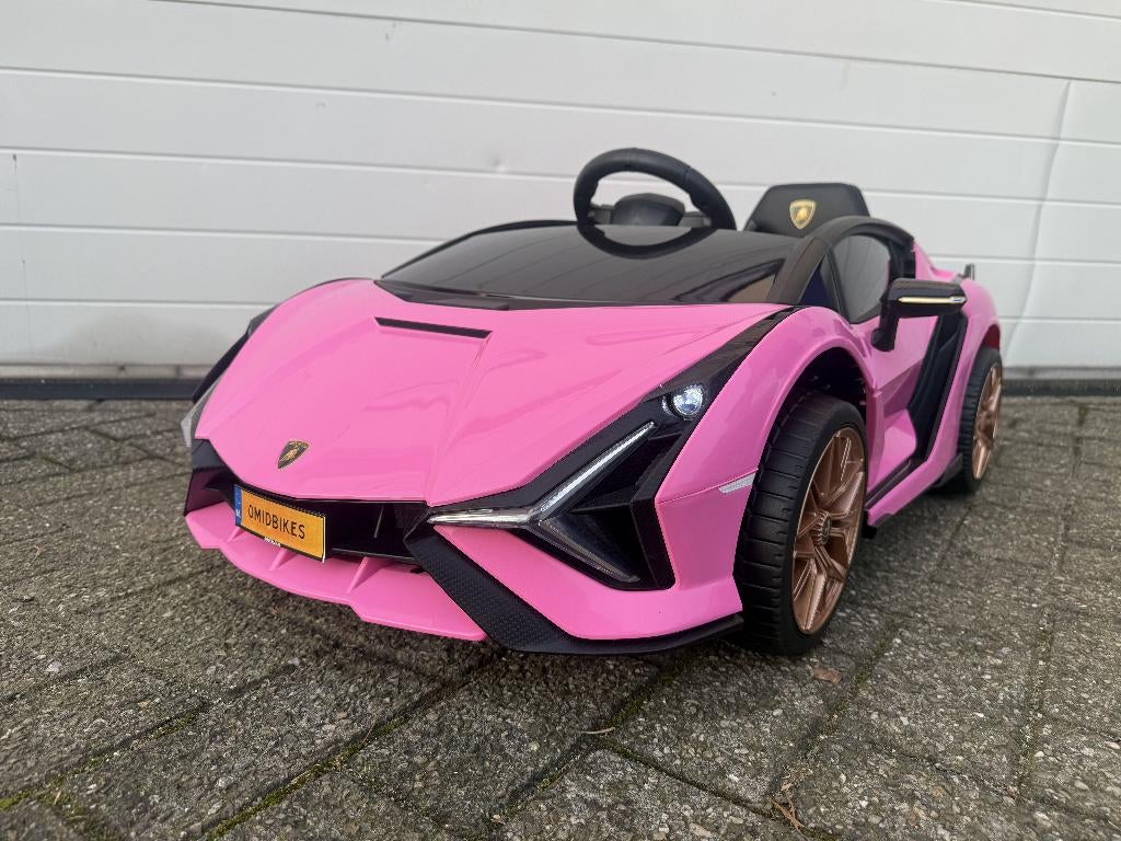Lamborghini SIAN geel 12V – Afst – Leder – Rubberband, Ophalen of Verzenden, Nieuw, Overige typen