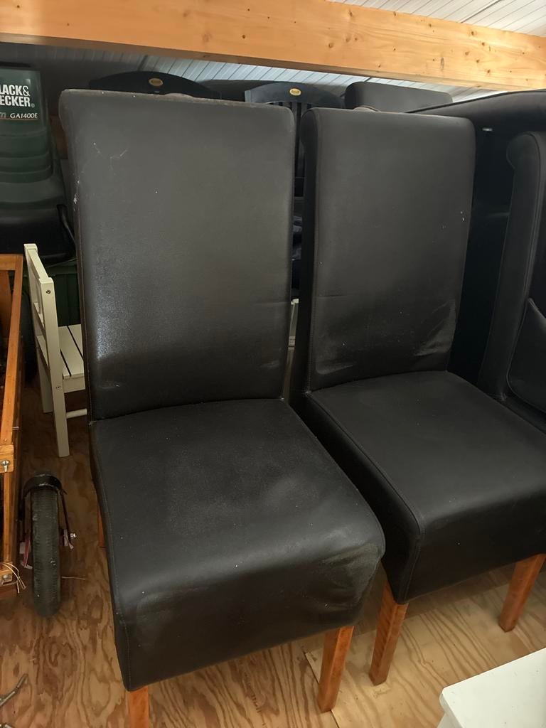 6 bruine eetkamerstoelen, Ophalen, Gebruikt, Zwart, Vijf, Zes of meer stoelen