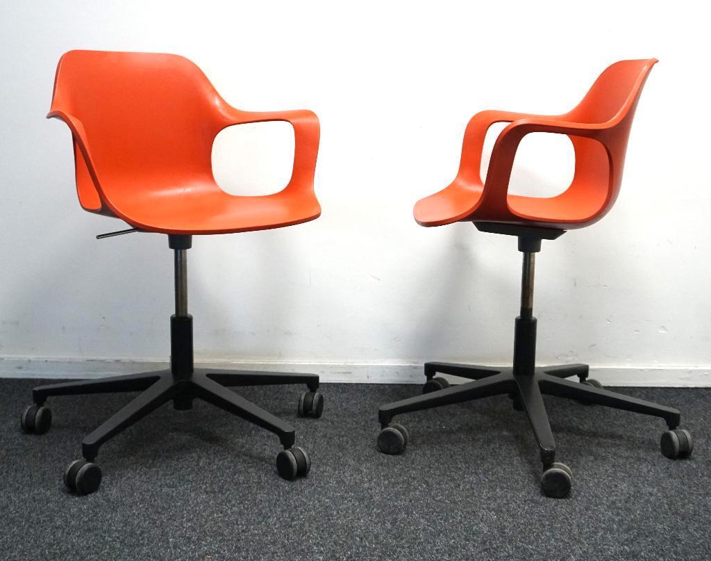 Vitra Hal Armchair Design Stoelen | Verrijdbaar | Rood, Kunststof, Gebruikt, -, -