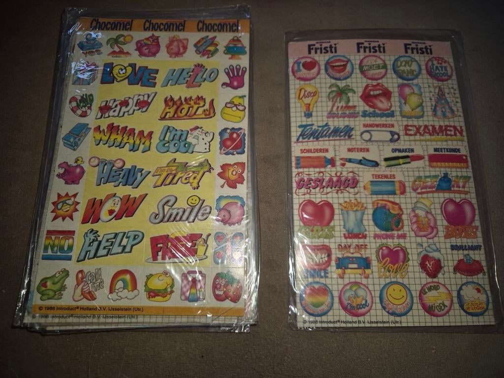 Vintage Chocomel & Fristi Sticker Vellen - Jaren '80, Ophalen of Verzenden