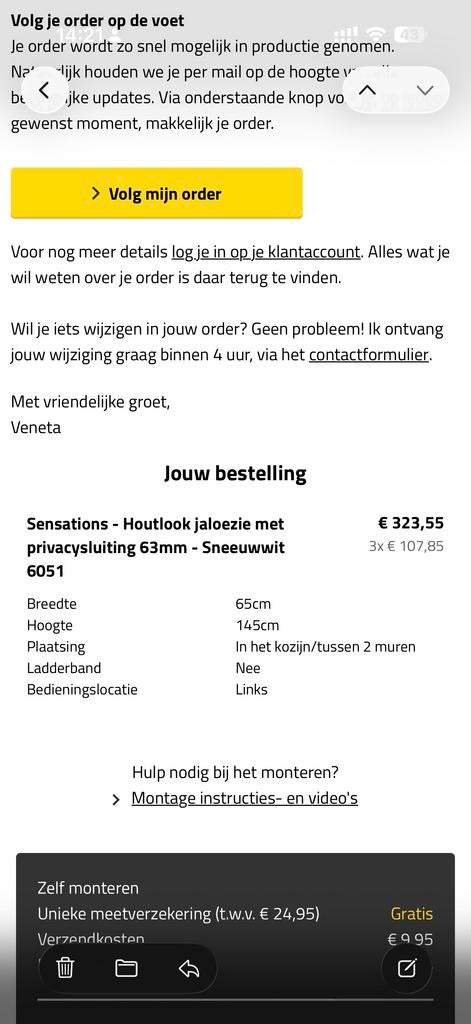 PVC  jaloezieën met privacy sluiting - Sneeuwwit, Zo goed als nieuw, Wit, 100 tot 150 cm, 50 tot 100 cm