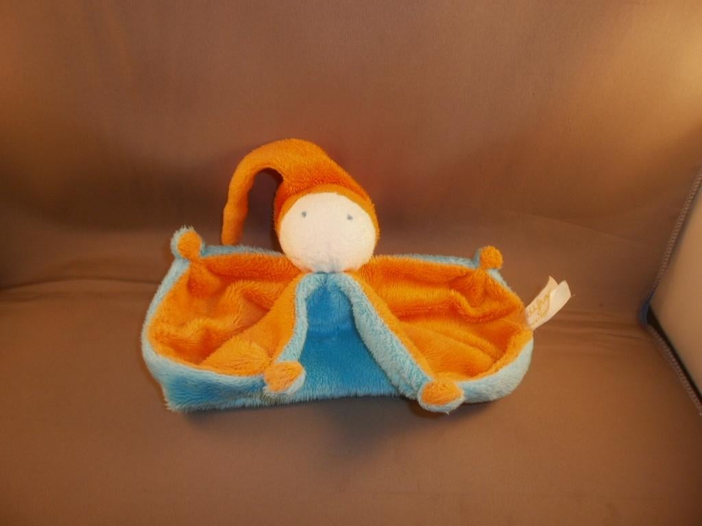 Difrax spook/pop kleine versie oranje/blauw velours blauw, Overige typen, Nieuw, Ophalen of Verzenden, Wasbaar